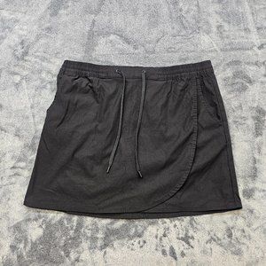 Eddie Bauer tulip hem Skort Womens Large black pull on outdoor hiking UPF 50+